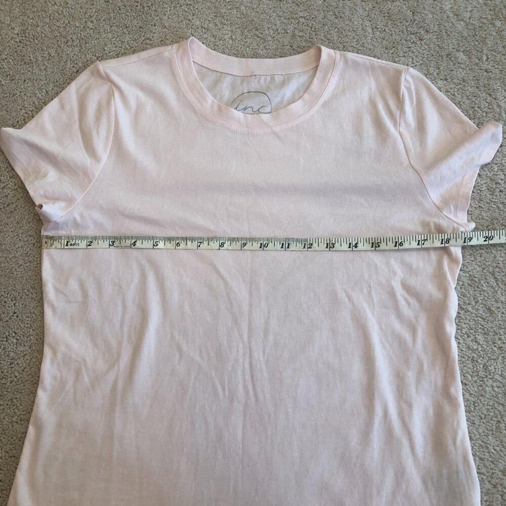 INC Essentials Pale Pink Round Neck Short-Sleeve Top Tee Blouse - Picture 6 of 8